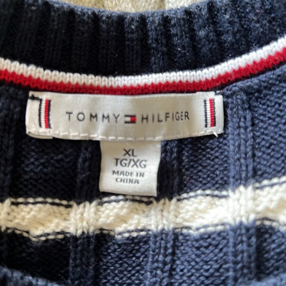 Tommy Hilfiger Women’s 100% Cotton Short Sleeve Striped Crewneck Sweater XL - Picture 11 of 15